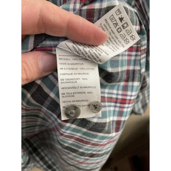 Untuckit Tarcento Mens XL  Slim Wf Shirt Long Sleeve Blue/Green Plaid Button Up - Picture 10 of 10